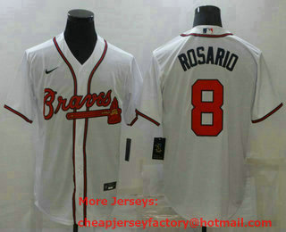 Men's Atlanta Braves #8 Eddie Rosario White Stitched MLB Cool Base Nike Jersey