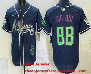 Men's Atlanta Braves #88 Big Boi Navy Galaxy With Outkast Patch Vapor Limited Stitched Jersey