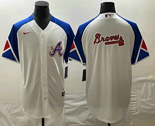 Men's Atlanta Braves Big Logo White 2023 City Connect Cool Base Stitched Jersey 01
