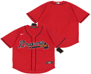 Men's Atlanta Braves Blank Red Stitched MLB Cool Base Nike Jersey