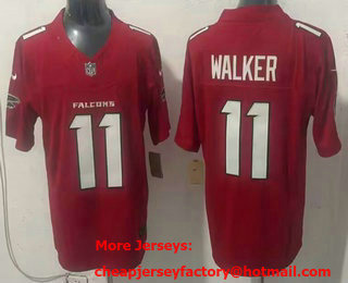Men's Atlanta Falcons #11 Jalon Walker Limited Red FUSE Vapor Jersey