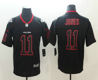 Men's Atlanta Falcons #11 Julio Jones 2018 Black Lights Out Color Rush Stitched NFL Nike Limited Jersey