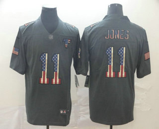 Men's Atlanta Falcons #11 Julio Jones 2019 Black Salute To Service USA Flag Fashion Limited Jersey
