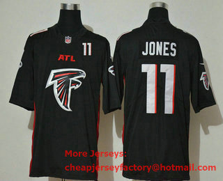 Men's Atlanta Falcons #11 Julio Jones Black 2020 Big Logo Number Vapor Untouchable Stitched NFL Nike Fashion Limited Jersey