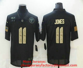 Men's Atlanta Falcons #11 Julio Jones Black Camo 2020 Salute To Service Stitched NFL Nike Limited Jersey