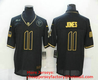 Men's Atlanta Falcons #11 Julio Jones Black Gold 2020 Salute To Service Stitched NFL Nike Limited Jersey