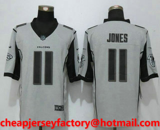 Men's Atlanta Falcons #11 Julio Jones Gray Gridiron II Stitched NFL Nike Limited Jersey