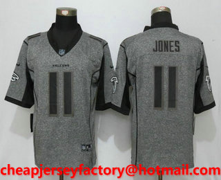 Men's Atlanta Falcons #11 Julio Jones Gray Gridiron Stitched NFL Nike Limited Jersey