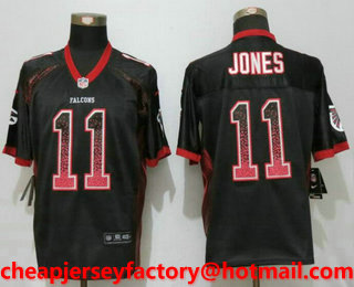 Men's Atlanta Falcons #11 Julio Jones Nike Drift Fashion Black Elite Jersey