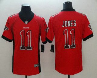 Men's Atlanta Falcons #11 Julio Jones Red 2018 Fashion Drift Color Rush Stitched NFL Nike Limited Jersey