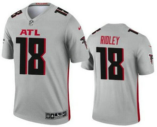 Men's Atlanta Falcons #18 Calvin Ridley Limited Gray Inverted Vapor Jersey
