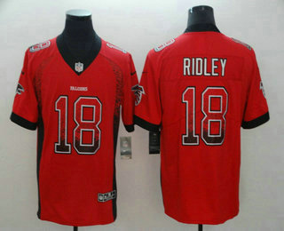 Men's Atlanta Falcons #18 Calvin Ridley Red 2018 Fashion Drift Color Rush Stitched NFL Nike Limited Jersey