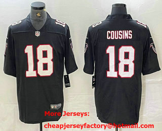Men's Atlanta Falcons #18 Kirk Cousins Black Vapor Untouchable Limited Stitched Jersey
