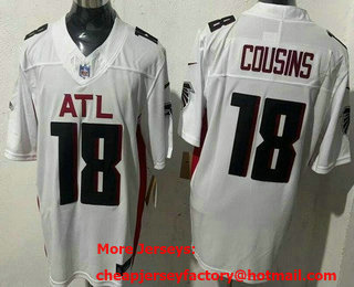 Men's Atlanta Falcons #18 Kirk Cousins Limited White FUSE Vapor Jersey