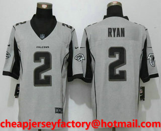 Men's Atlanta Falcons #2 Matt Ryan Gray Gridiron II Stitched NFL Nike Limited Jersey