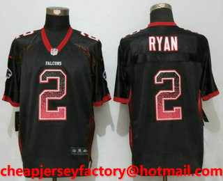 Men's Atlanta Falcons #2 Matt Ryan Nike Drift Fashion Black Elite Jersey
