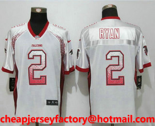 Men's Atlanta Falcons #2 Matt Ryan Nike Drift Fashion White Elite Jersey