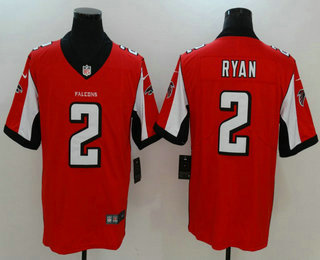 Men's Atlanta Falcons #2 Matt Ryan Red 2017 Vapor Untouchable Stitched NFL Nike Limited Jersey