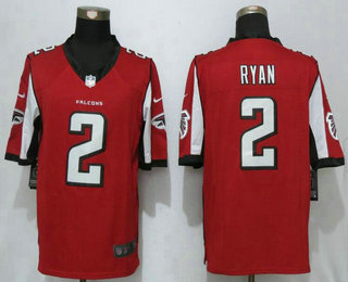 Men's Atlanta Falcons #2 Matt Ryan Red Team Color NFL Nike Limited Jersey