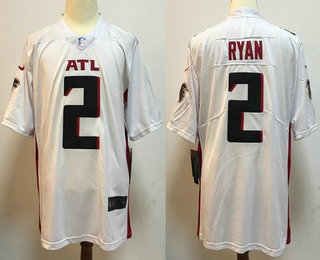 Men's Atlanta Falcons #2 Matt Ryan White 2020 NEW Vapor Untouchable Stitched NFL Nike Limited Jersey