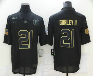 Men's Atlanta Falcons #21 Todd Gurley II Black 2020 Salute To Service Stitched NFL Nike Limited Jersey