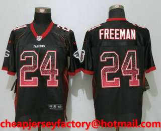 Men's Atlanta Falcons #24 Devonta Freeman Nike Drift Fashion Black Elite Jersey