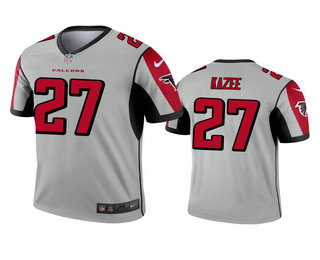 Men's Atlanta Falcons #27 Damontae Kazee Silver Inverted Legend Jersey