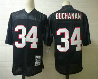 Men's Atlanta Falcons #34 Ray Buchanan Black Mitchell & Ness Throwback Football Jersey