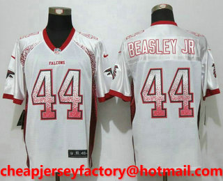 Men's Atlanta Falcons #44 Vic Beasley Jr Nike Drift Fashion White Elite Jersey