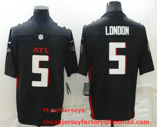Men's Atlanta Falcons #5 Drake London Black 2022 NEW Vapor Untouchable Stitched NFL Nike Limited Jersey