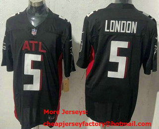 Men's Atlanta Falcons #5 Drake London Black FUSE Vapor Jersey