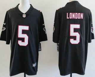 Men's Atlanta Falcons #5 Drake London Black Throwback Vapor Jersey