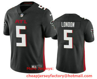 Men's Atlanta Falcons #5 Drake London Black Vapor Untouchable Limited Stitched Jersey