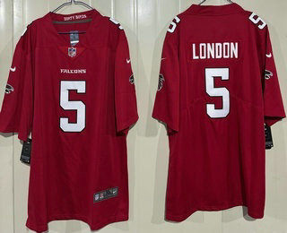 Men's Atlanta Falcons #5 Drake London Limited Red Vapor Jersey