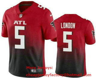 Men's Atlanta Falcons #5 Drake London Red Vapor Jersey