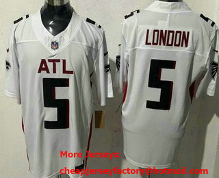 Men's Atlanta Falcons #5 Drake London White FUSE Vapor Jersey