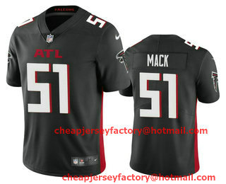Men's Atlanta Falcons #51 Alex Mack Black 2020 NEW Vapor Untouchable Stitched NFL Nike Limited Jersey