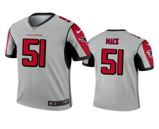 Men's Atlanta Falcons #51 Alex Mack Silver Inverted Legend Jersey