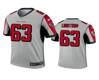 Men's Atlanta Falcons #63 Chris Lindstrom Silver Inverted Legend Jersey