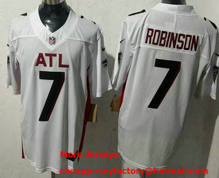 Men's Atlanta Falcons #7 Bijan Robinson Limited White FUSE Vapor Jersey