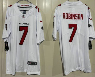 Men's Atlanta Falcons #7 Bijan Robinson Limited White Vapor Jersey
