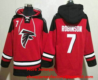 Men's Atlanta Falcons #7 Bijan Robinson Red Ageless Must Have Lace Up Pullover Hoodie