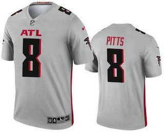Men's Atlanta Falcons #8 Kyle Pitts Limited Gray Inverted Vapor Jersey