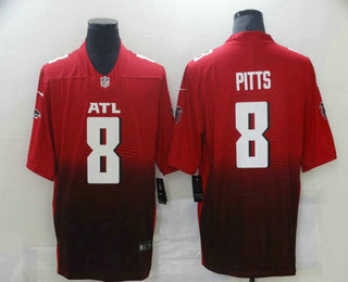Men's Atlanta Falcons #8 Kyle Pitts Red 2021 NEW Vapor Untouchable Stitched NFL Nike Limited Jersey