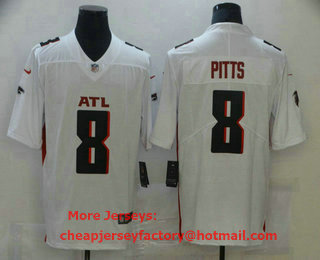 Men's Atlanta Falcons #8 Kyle Pitts White 2021 NEW Vapor Untouchable Stitched NFL Nike Limited Jersey