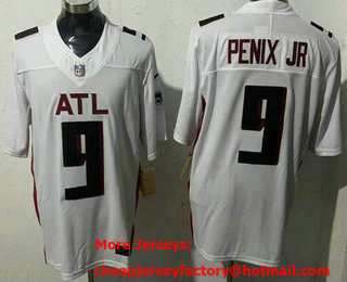 Men's Atlanta Falcons #9 Michael Penix Jr Limited White FUSE Vapor Jersey