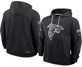 Men's Atlanta Falcons Black 2026 Salute to Service Sideline Pullover Hoodie
