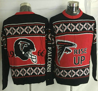 Men's Atlanta Falcons Red With Black NFL Sweater