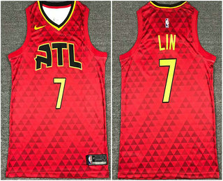 Men's Atlanta Hawks #7 Jeremy Lin Red 2018 Nike Swingman Stitched NBA Jersey