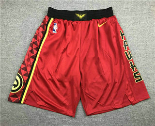 Men's Atlanta Hawks Red 2019 Nike Swingman Stitched NBA Shorts